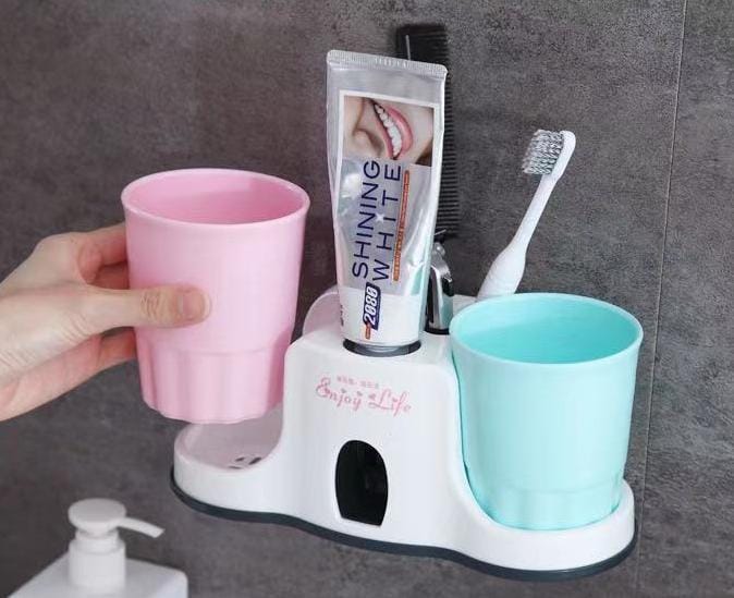 Toothpaste dispenser with cups