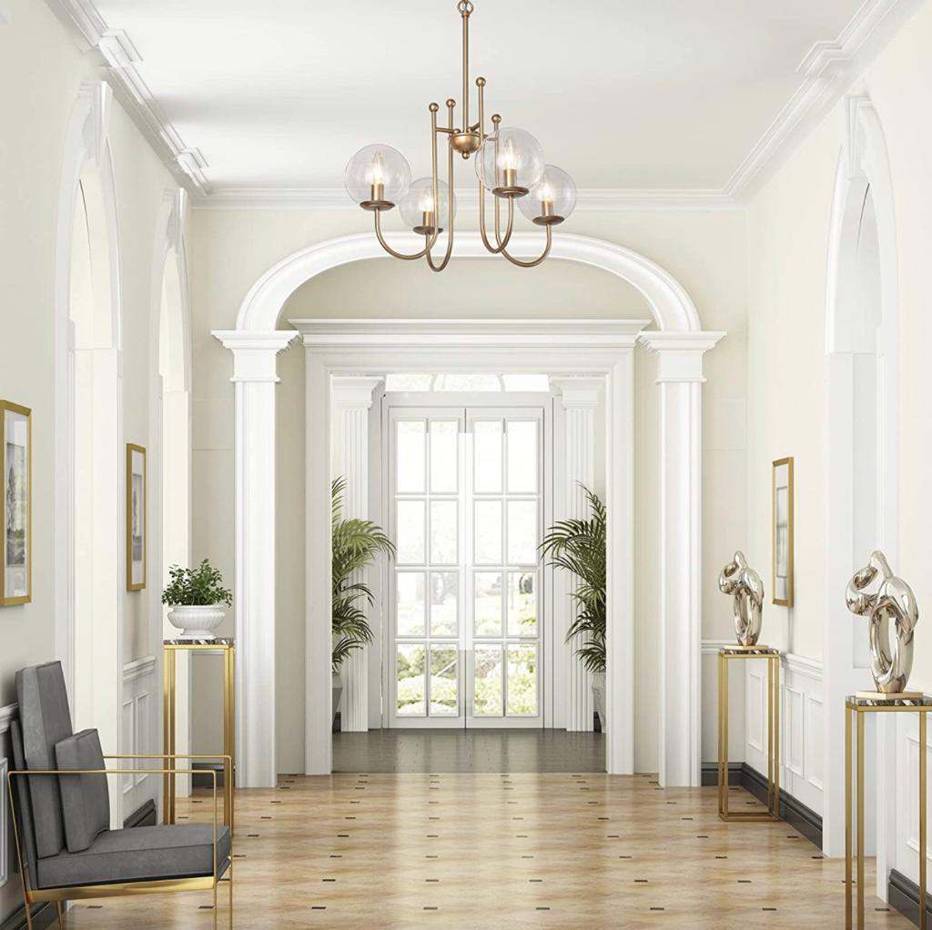 Large Globe, Brass Pendant Light Fixtures
