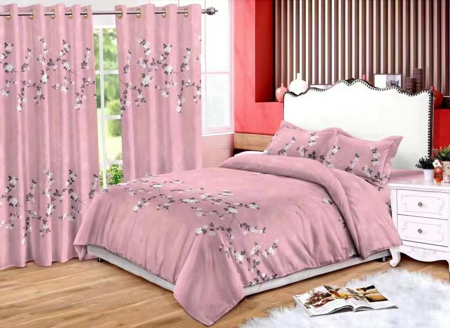 Duvet cover with curtains