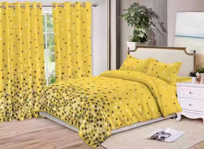 Duvet cover with curtains