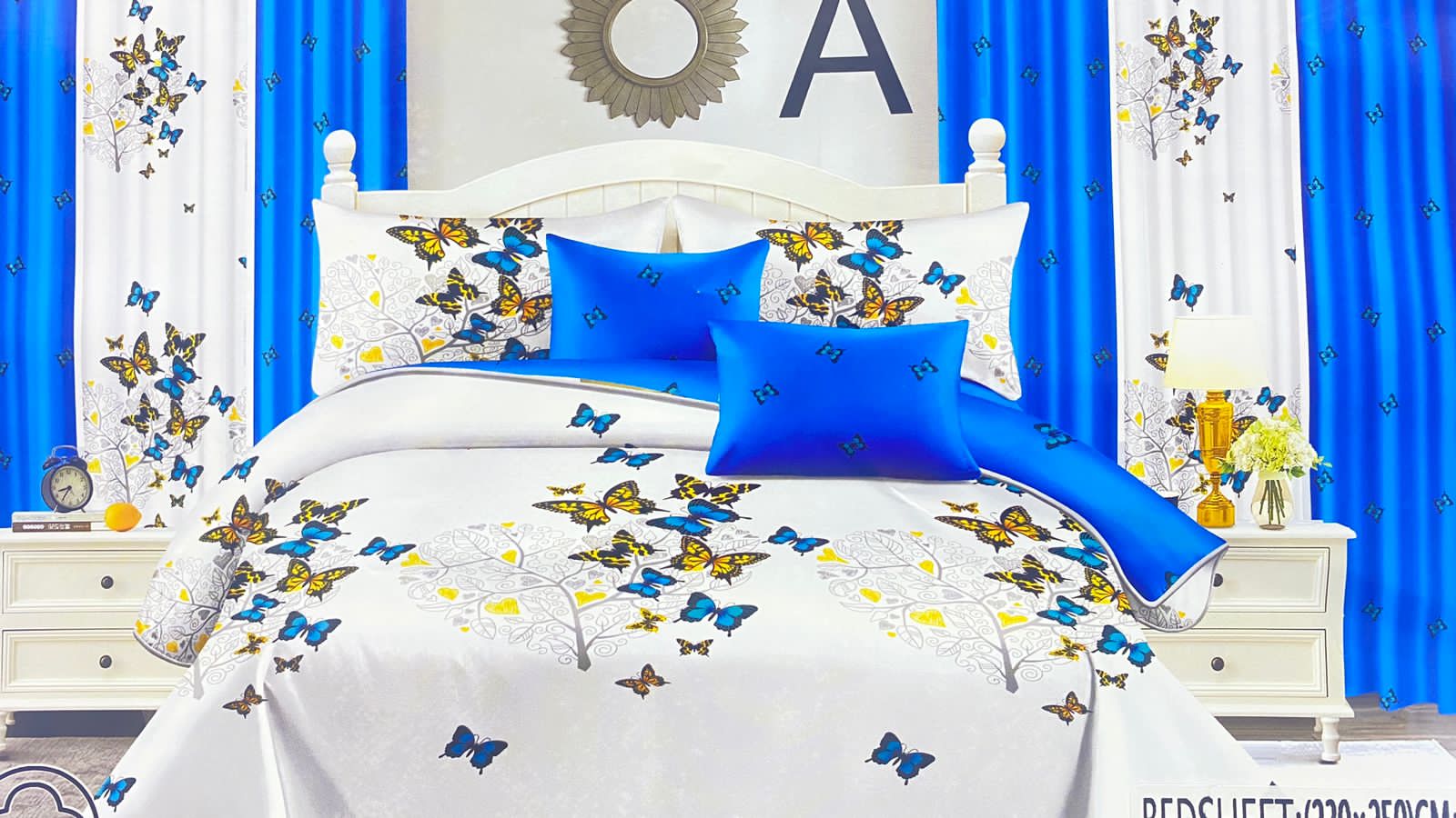 Duvet cover with curtains
