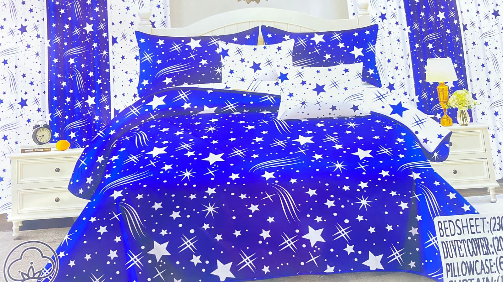 Duvet cover with curtains