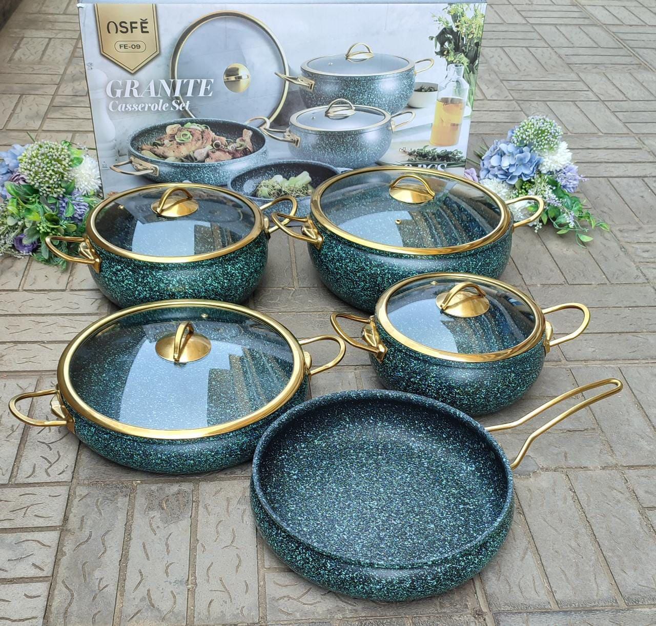 9pcs Granite Coating Cookware*