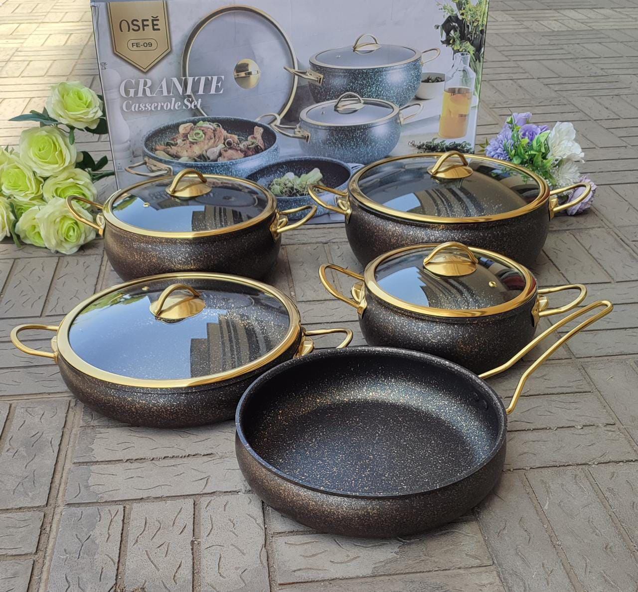 9pcs Granite Coating Cookware*