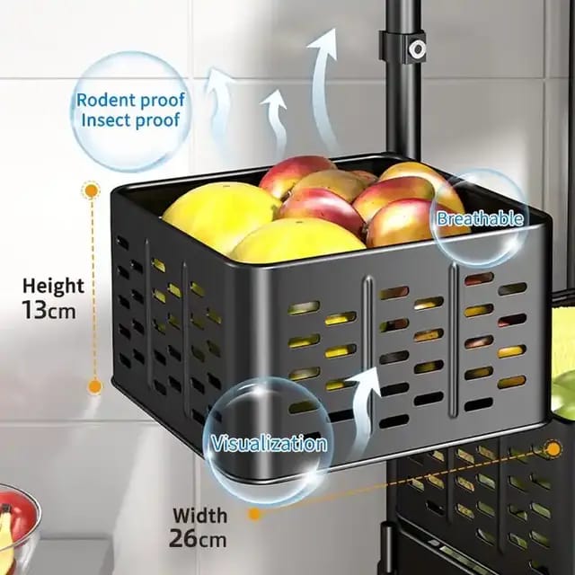 5Tier Square Multi-layer Basket Storage Rack