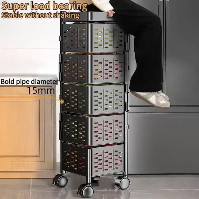 5Tier Square Multi-layer Basket Storage Rack