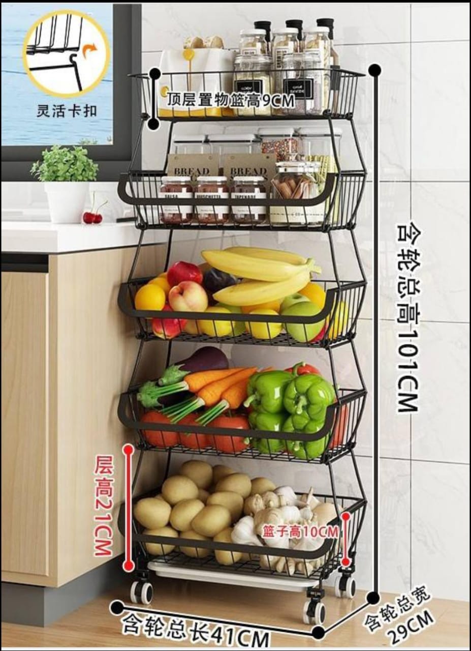 5 tier kitchen storage rack