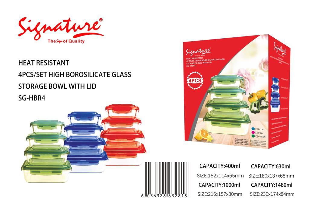 4 pcs Rectangle Bowl set