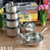 15 pcs Induction Base Stainless Steel Cookware set
