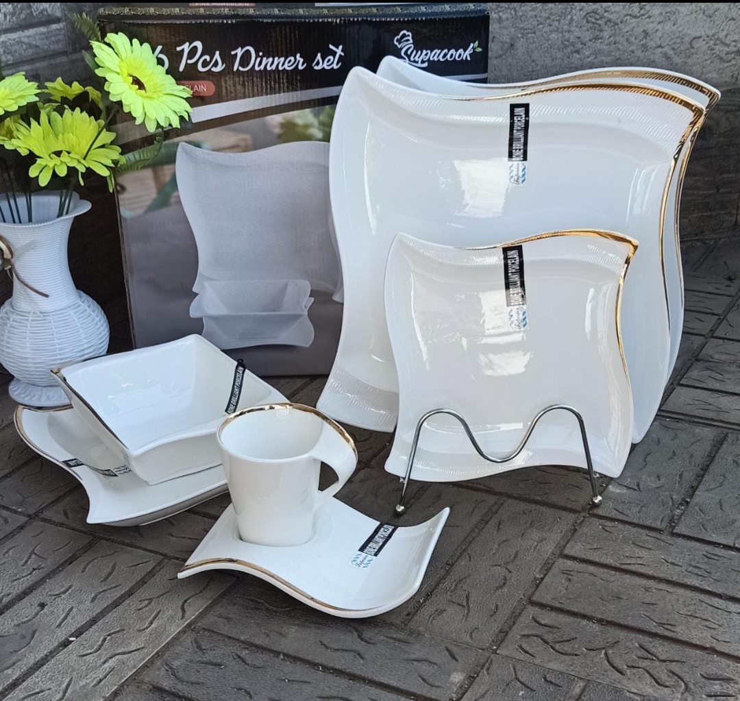 36 Dinner set with gold rim